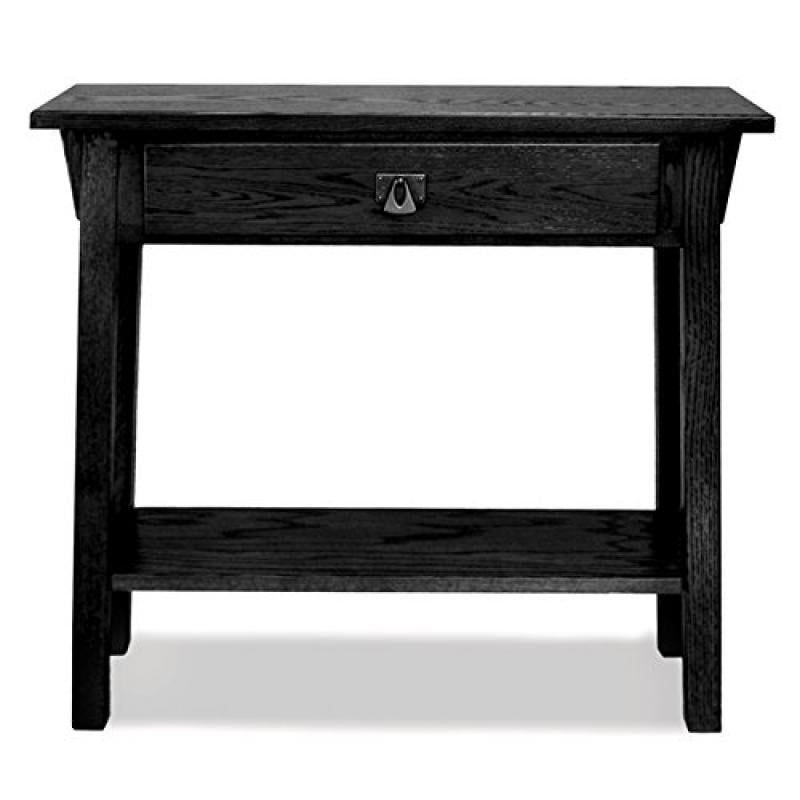 Compact Slate Black Mission Hall Stand with Storage Shelf