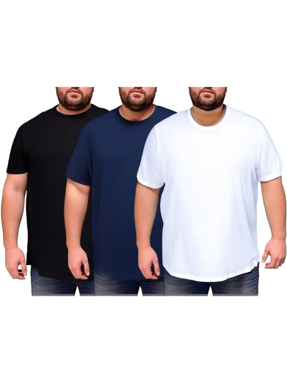 Big and Tall Crewneck T-Shirts – Wrinkle-Resistant Jersey Cotton | Available in Sizes L-6XL Black 6XL