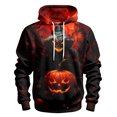 thumbnail image 1 of Leidass Halloween Hoodie for Men Funny Pumpkin Face Hooded Sweatshirts Scary Skull Long SLeeve Tops Holiday Costumes Orange XL, 1 of 5