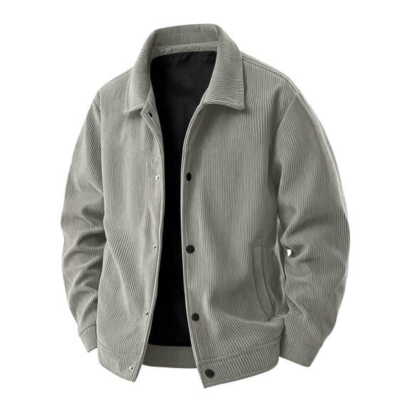 Leidass Men Classic Corduroy Shirt Jacket Relaxed Fit Button Front Turn ...