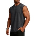 thumbnail image 1 of Leidass Men Vintage Washed Sleeveless Tank Top Soft Cotton Round Neck Loose Fit Retro Casual Vest For Summer Daily Gym Beach Outdoor Street Wear Black XL, 1 of 9