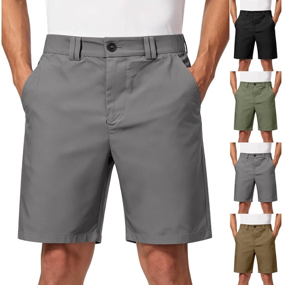Leidass Men's Golf Dress Shorts 9" Lightweight Casual Shorts for Men with 4 Pockets Quick Dry Breathable Work Shorts Black S