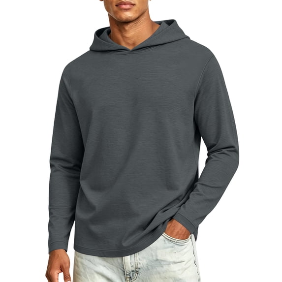 Leidass Mens Athletic Hoodies for Men Hooded Sweatshirts Dry Fit Lightweight Casual Pullover Hoodies Gray XL