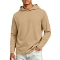 thumbnail image 1 of Leidass Mens Athletic Hoodies for Men Hooded Sweatshirts Dry Fit Lightweight Casual Pullover Hoodies Khaki 2XL, 1 of 3