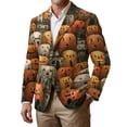 thumbnail image 1 of Leidass Mens Corduroy Blazer Halloween Print Single Breasted Sport Coat Notch Lapel Two Button Casual Business Jacket Tailored Fit Earthy Yellow M, 1 of 7