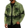 thumbnail image 1 of Delconic Mens Corduroy Jacket Loose Casual Turn Down Collar Long Sleeve Button Front Shirt Jacket Halloween Print Outerwear Top Black L, 1 of 6