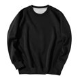 thumbnail image 1 of Leidass Mens Oversized Crewneck Fleece Sweatshirt Long Sleeve Pullover Fall Winter Casual Work Top Black L, 1 of 7