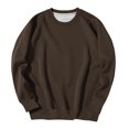 thumbnail image 1 of Leidass Mens Oversized Crewneck Fleece Sweatshirt Long Sleeve Pullover Fall Winter Casual Work Top Brown S, 1 of 7