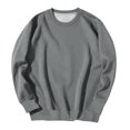 thumbnail image 1 of Leidass Mens Oversized Crewneck Fleece Sweatshirt Long Sleeve Pullover Fall Winter Casual Work Top Gray S, 1 of 7