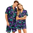 thumbnail image 1 of Leidass Mens Pajama Set Short Sleeve Button Down Sleepwear Set with Shorts Relaxed Lounge Set S to XXXXL Green(man) XL, 1 of 5