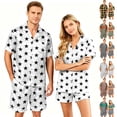 thumbnail image 1 of Leidass Mens Plaid Stripe Pajama Set Short Sleeve Button Down Sleepwear Set Relaxed Fit Lounge Set with Shorts for Home Wear Green XL, 1 of 5
