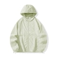 thumbnail image 1 of Leidass Mens Windbreaker Jackets with Hood Waterproof Zipper Long Sleeve Packable Lightweight Sun Protection Full Zip HoodieLightweight Windbreaker Jacket Light Blue L, 1 of 5