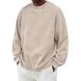thumbnail image 1 of Leidass Sweatshirts for Men Vintage Boxy Fit Crewneck Ribbed Cuffs Long Sleeve Plain Casual Pullover Beige 3XL, 1 of 8