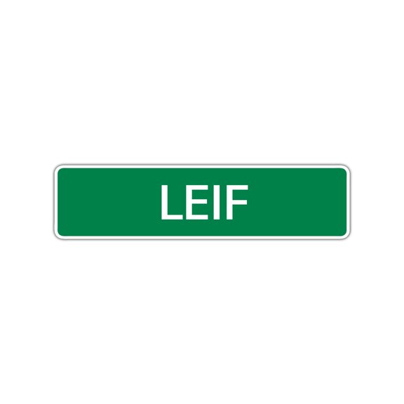 Leif Boys Children Name Letter Printed Wall Plaque Decoration Label Indoor Outdoor Unique Novelty Aluminum Metal Sign 4"x18"