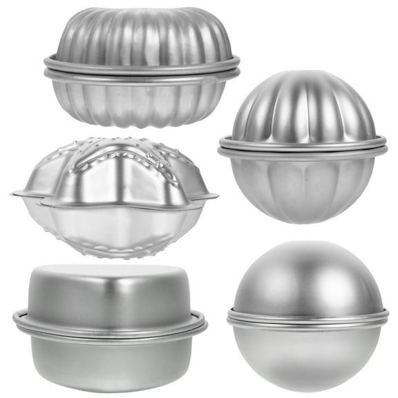 Leifggao 10pcs Aluminum Alloy Bath Bomb Mold Set DIY Bubble Bubble Molds
