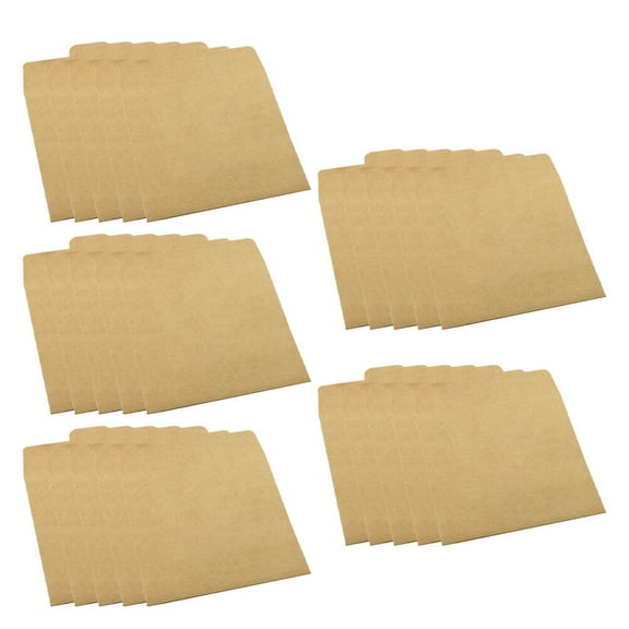 Leifggao 25-Pack Kraft Paper CD Sleeves Multi-Function CD Storage Bags with Sealing Pockets for Household Use