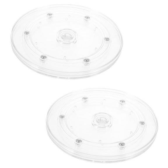 Leifggao 2Pcs Plastic Turntable Display Turntable 360 Degree Rotation Turntable Transparent Display Stand