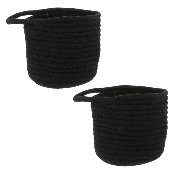 Leifggao 2-Pack Cotton Rope Storage Baskets, Space-Saving Rattan Snack Organizers for Home and Kitchen
