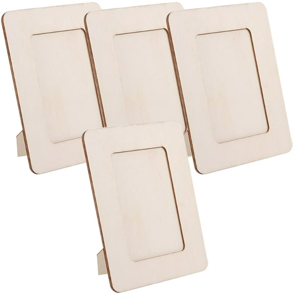 Wooden Photo Frames for DIY Use Unfinished Blank Design Safe and Durable 4 Pcs