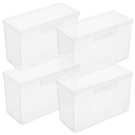 Leifggao 4pcs Photo Organizer Photo Box Storage Greeting Card Storage Box Holding Case