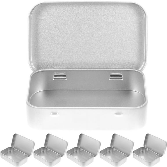 Leifggao 6pcs Small Tin Box Empty Rectangle Tinplate Box Tinplate Containers Tin Box With Lid