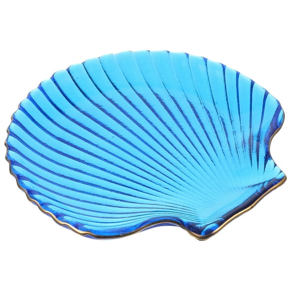 Leifggao Creative Ocean Theme Dish Plate Shell Shape Glass Plate Party Use Food Catering Dish Glass Snack Tray
