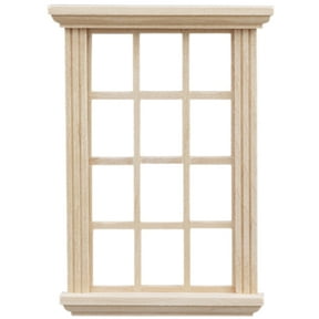 Leifggao Mini Dollhouse Window Prop, 12-Pane Blank Window for Miniature House Decoration