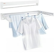Leifheit Telefix 100 Wall-Mounted Retractable Clothes Drying Rack, 8 Rods