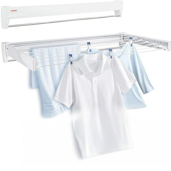 Leifheit Telefix 100 Wall-Mounted Retractable Clothes Drying Rack. 8 Rods