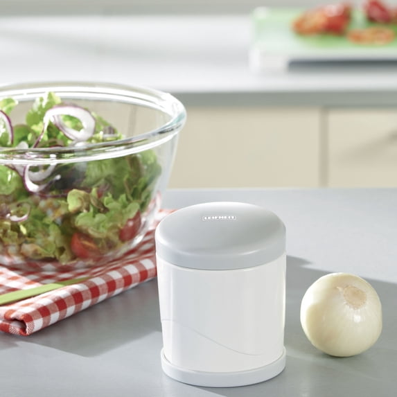 Leifheit Vegetable Spiral Slicer with Built-In Tray, White and Grey