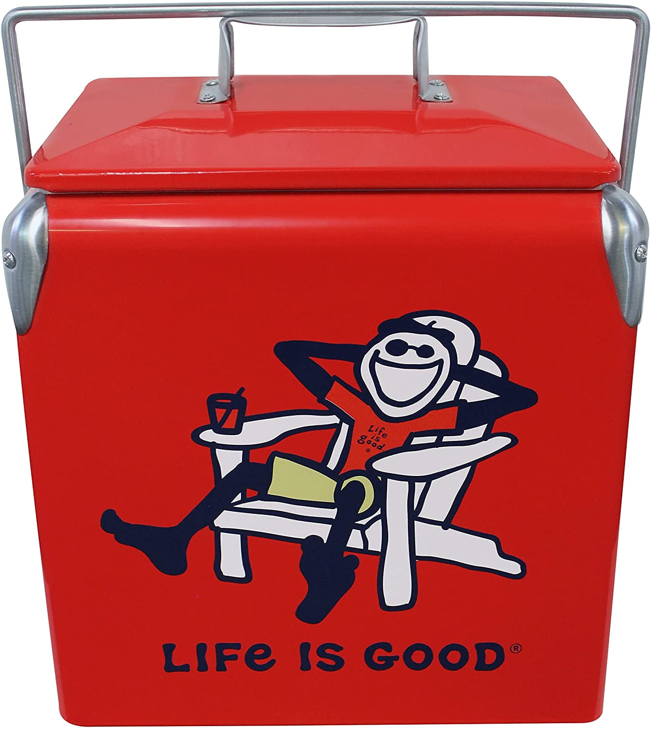 Life Is Good Vintage Jake 14 Quart Cooler - Portable Insulated Cooler For Beach & Outdoor Fun