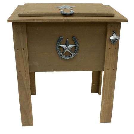 Leigh Country 54 Qt Wood Country Cooler Series Patio Cooler with Poly Liner - Brown