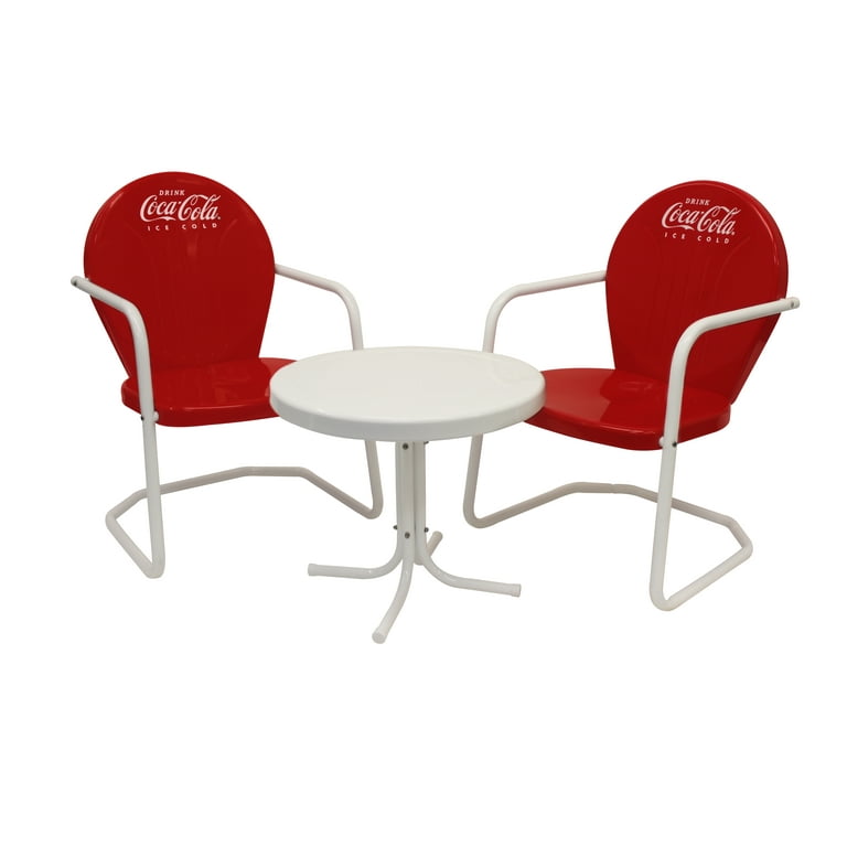 Leigh Country CP 98015 Metal Coca Cola Adult 3 Pc Bistro Set Red