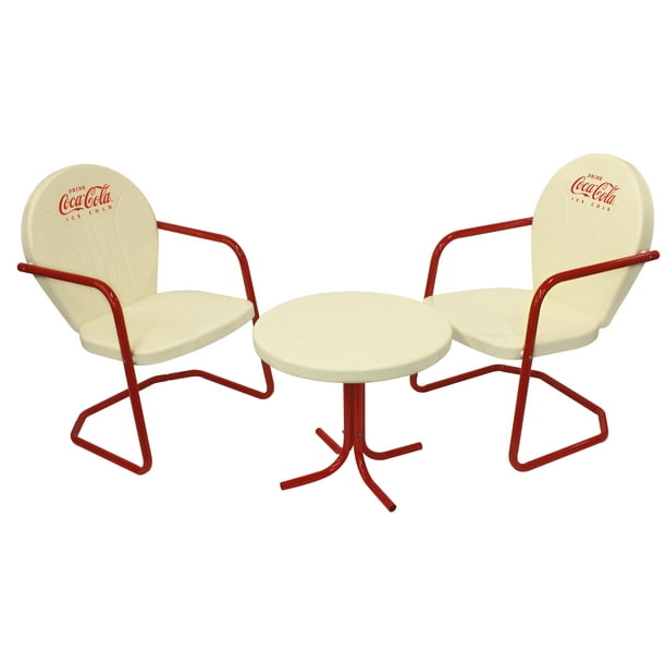 Coca-Cola Vanilla Retro Bistro Set - Cream/Red for Restaurants