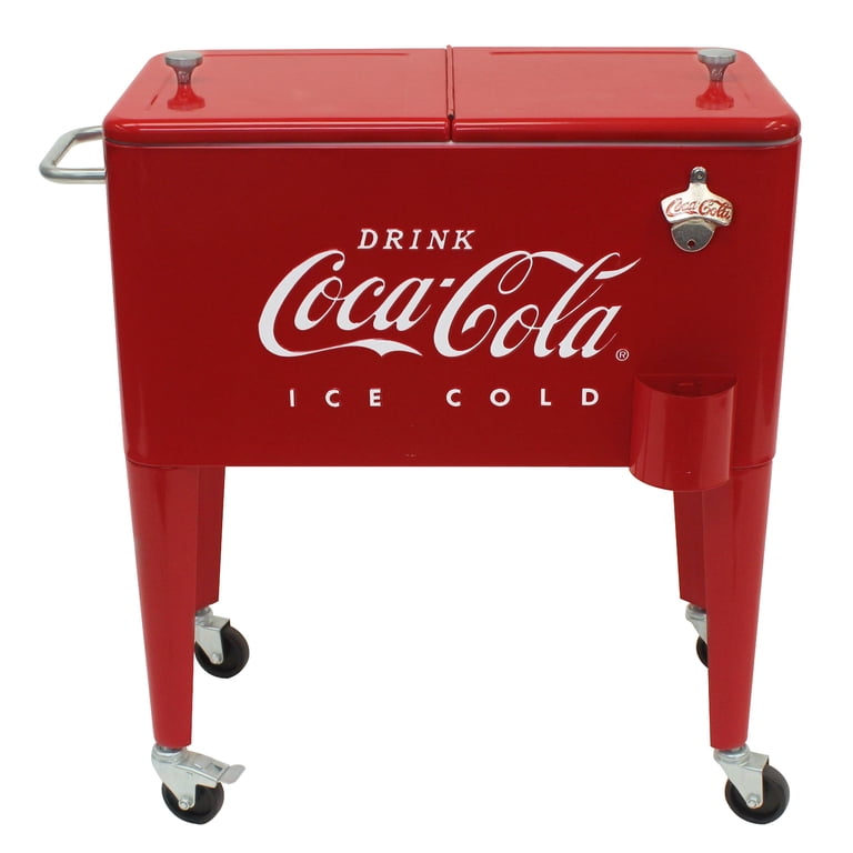 Leigh Country, Metal Embossed Retro Outdoor Cooler, 60 Qt, Red
