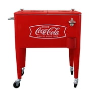 Leigh Country CP 98114 60 Qt. Coca-Cola Red Fishtail Logo Metal Patio Cooler