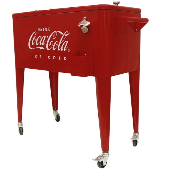 Leigh Country CP 98121 Coca-Cola Metal 80 Qt. Outdoor Patio Cooler - Red
