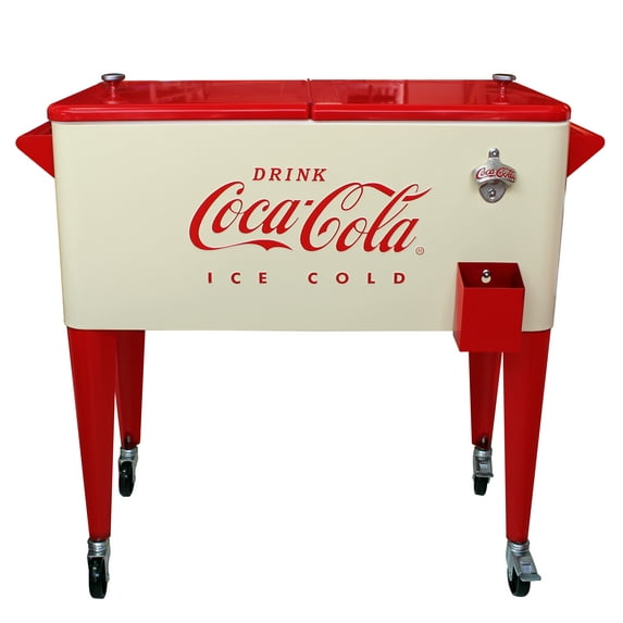Leigh Country CP 98131 80 Qt. Coca-Cola Vanilla Embossed Metal Outdoor "Ice Cold" Cooler