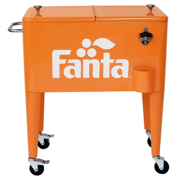 Leigh Country Coca-Cola Series CP 98501 Fanta 60 Qt Metal Outdoor Patio Cooler - Orange