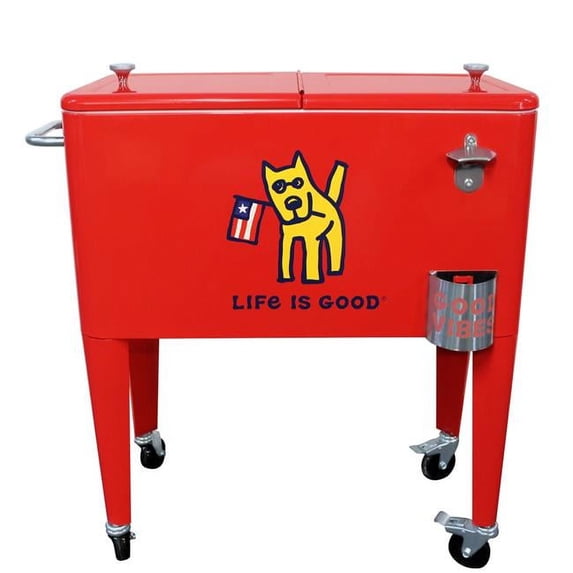 Leigh Country Leigh Country Life is Good 60qt. Rolling Cooler - Rocket w/Flag