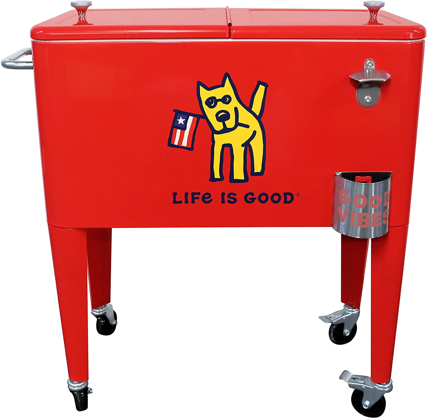 Leigh Country Red Rocket 60 Qt. Metal Rolling Patio Cooler
