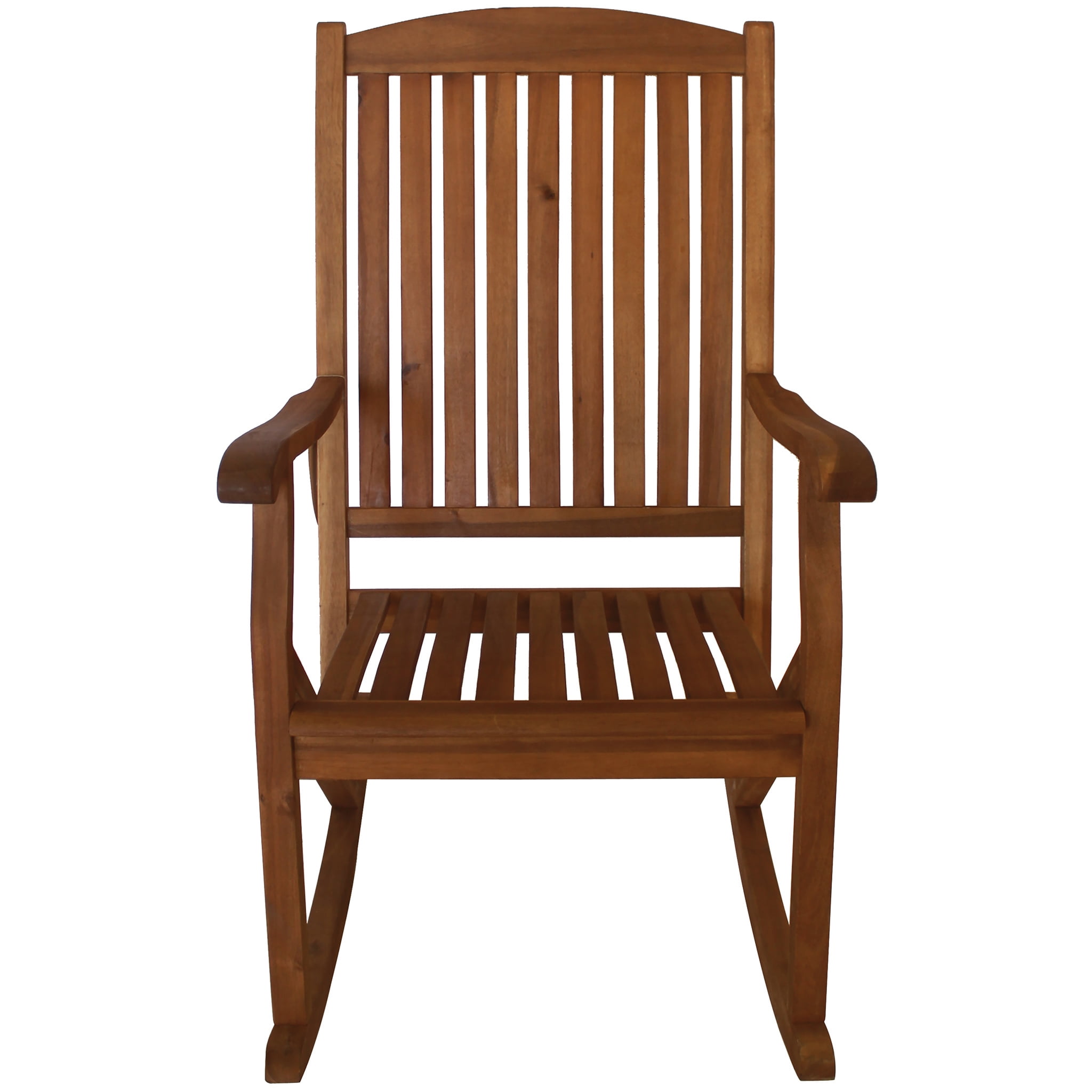Sequoia Brown Acacia Wood Outdoor Rocking Chair with Arms