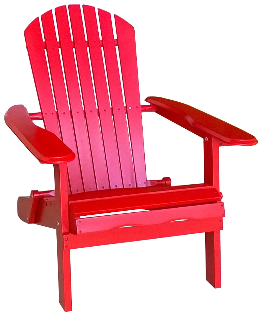 Leigh Country TX 39012 Adult Folding Outdoor Adirondack Chair Red