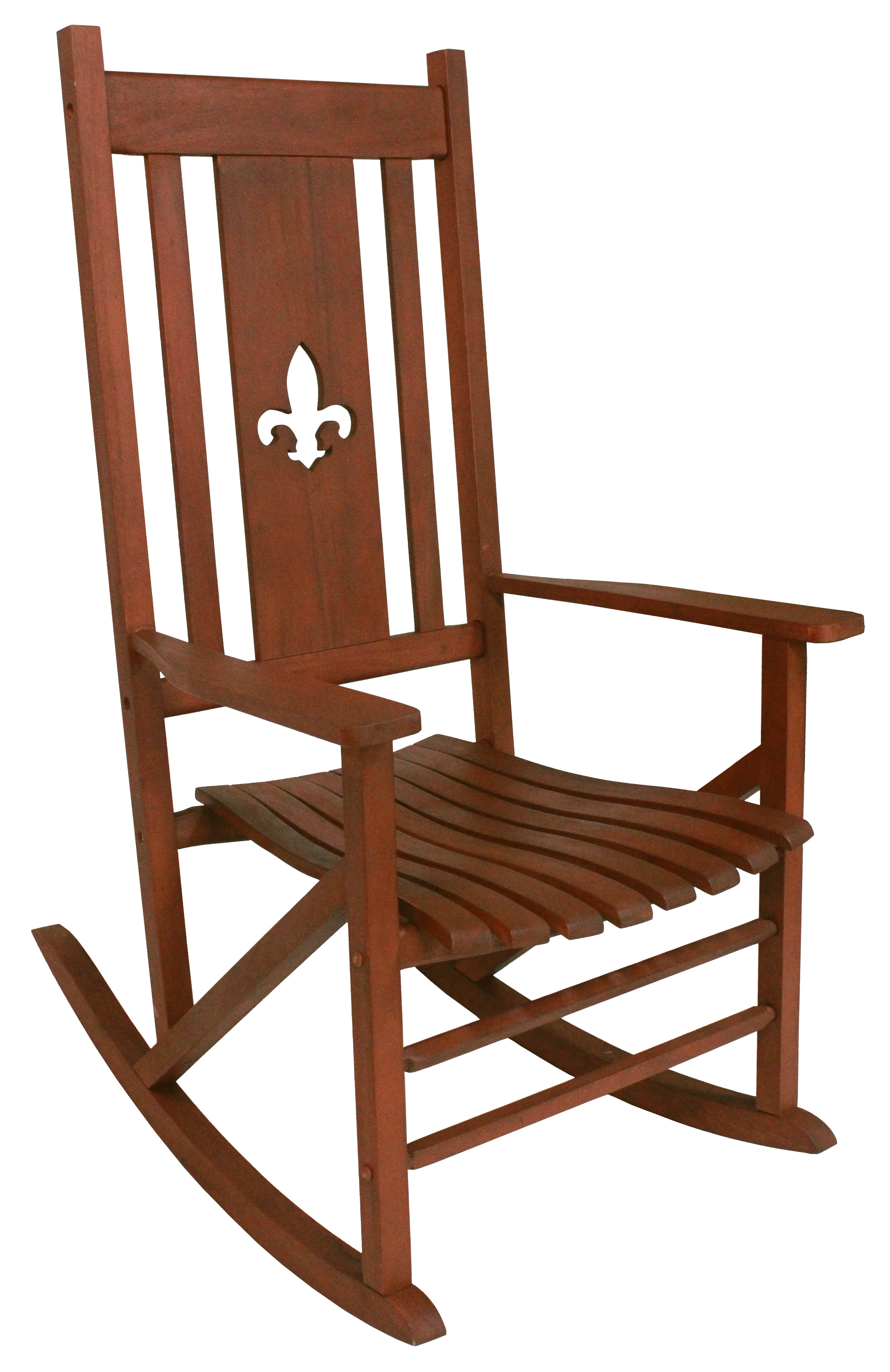 Leigh Country TX 85172 Heartland Natural Fleur De Lis Classic Adult Porch Rocker - Brown