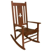 Leigh Country TX 85172 Heartland Natural Fleur De Lis Classic Adult Porch Rocker - Brown