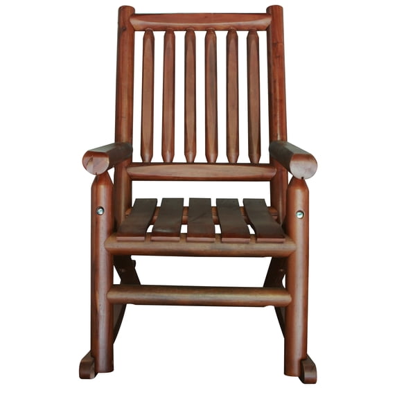 Leigh Country TX 86000 Cherry Amber-Log Adult Wood Rocker - Brown