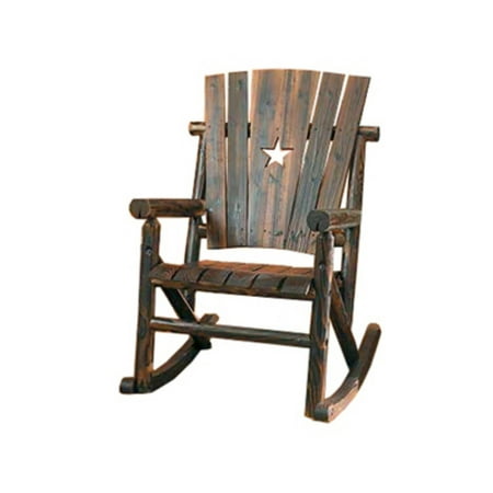 Leigh Country TX 93605 Char-log Adult Outdoor Rocker with Star Cutout Brown