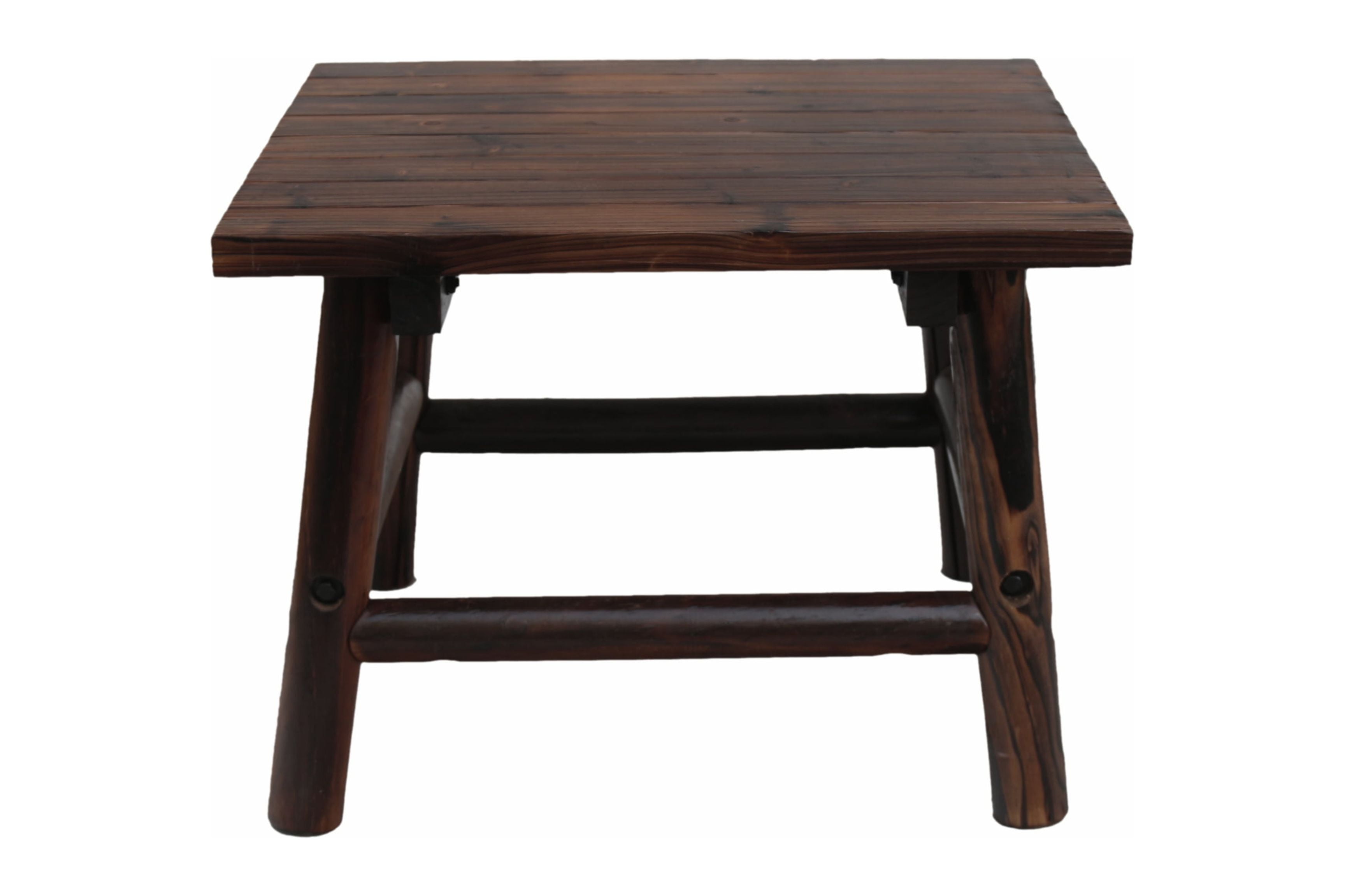 Leigh Country TX 93723 Char-Log Rectangular Outdoor Patio End Table - Brown
