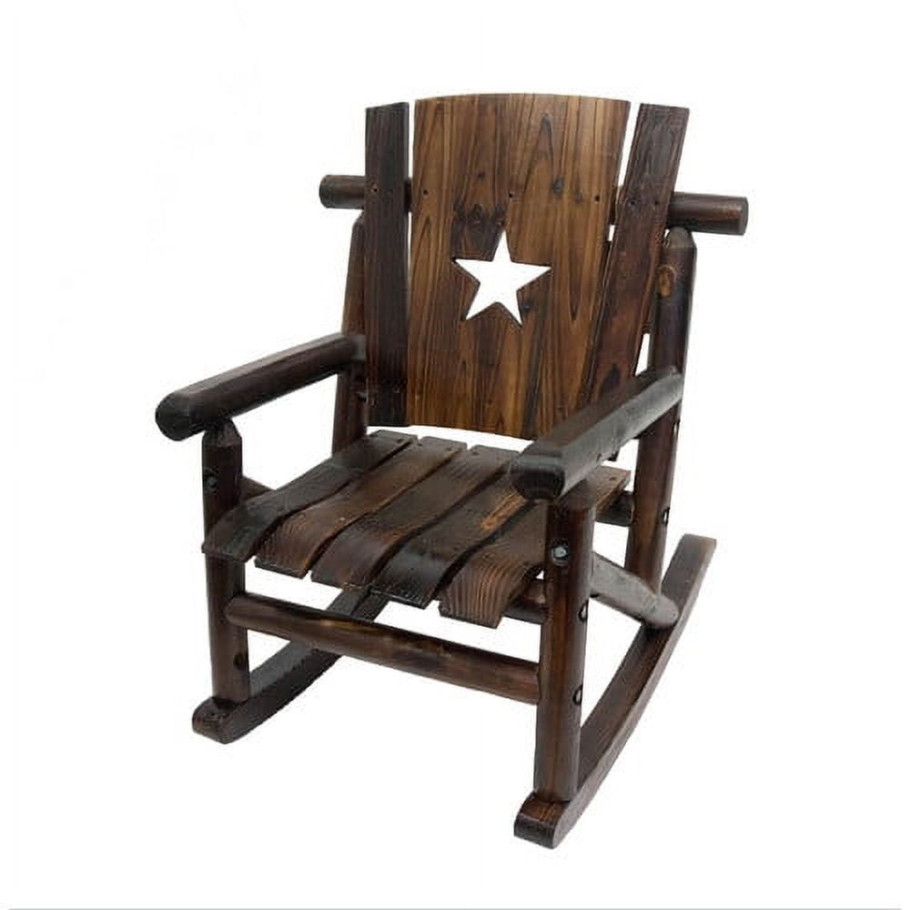 Leigh Country TX 93772 Char Log Outdoor Children s Patio Rocker with Star Cutout Brown