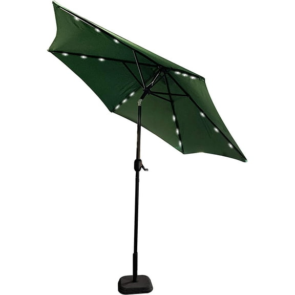 Leigh Country TX 94132 Green 9 ft Diameter Adjustable Height Solar Powered LED Patio Umbrella